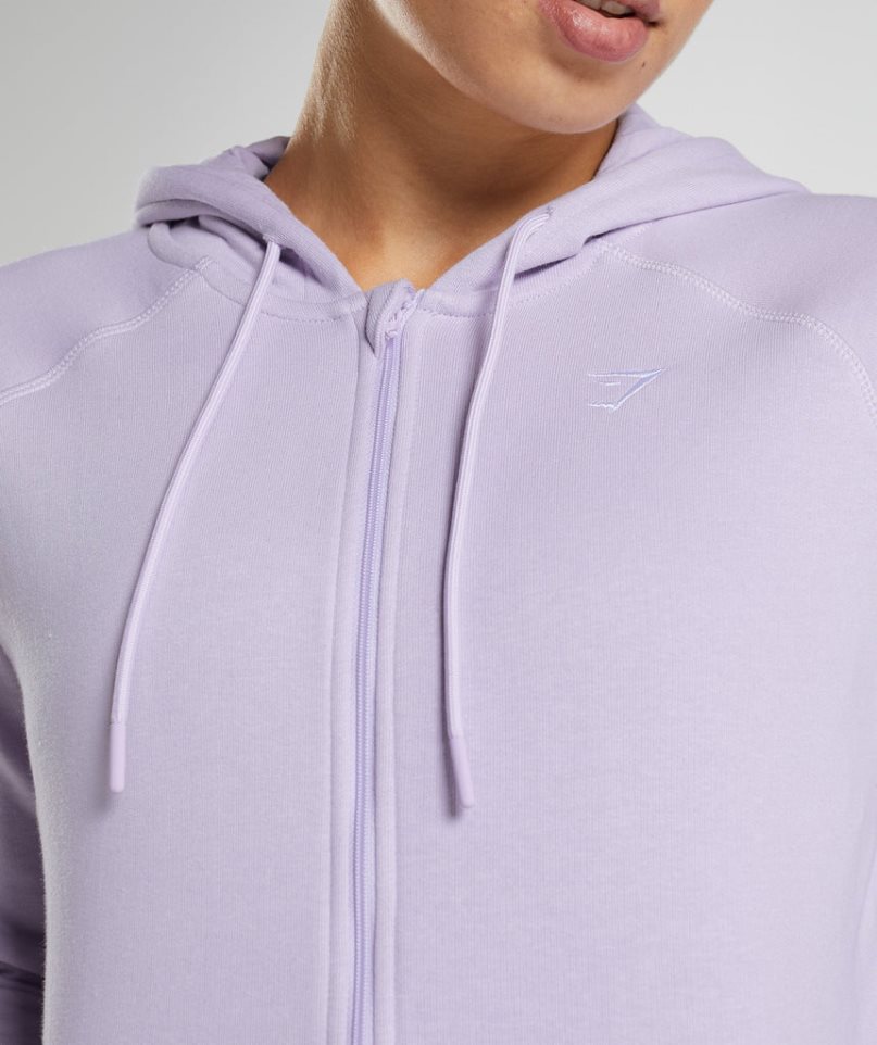 Women's Gymshark Training Zip Hoodie Lavender | NZ 5KBSTN